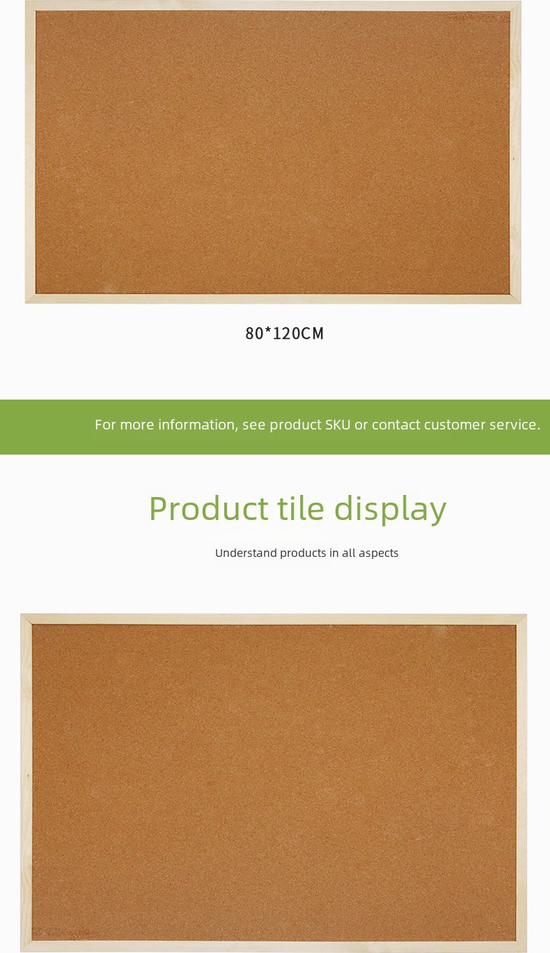 Wooden frame cork board ins pine board bulletin board household note board kindergarten photo wall hanging single and double-sided_voghion.com