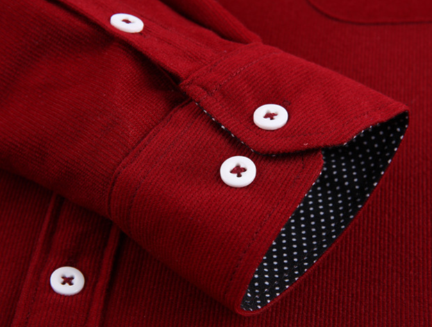 Camicia imbottita calda in velluto a coste casual da uomo Tide Fashion_voghion.com