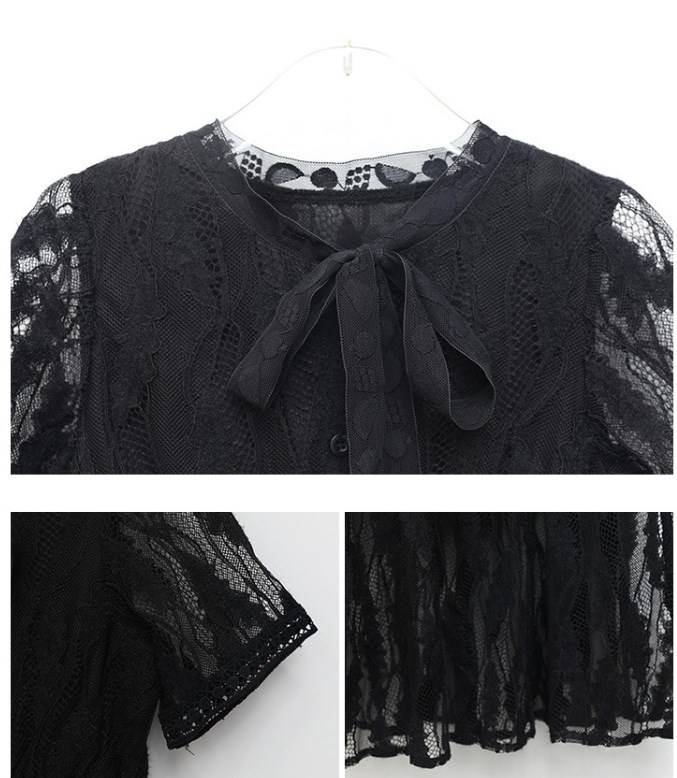 Mother & Kids Girls' short-sleeved lace dress summer fairy, super fairy, middle-aged and older children's fashionable, large-swing, knee-length skirt_voghion.com