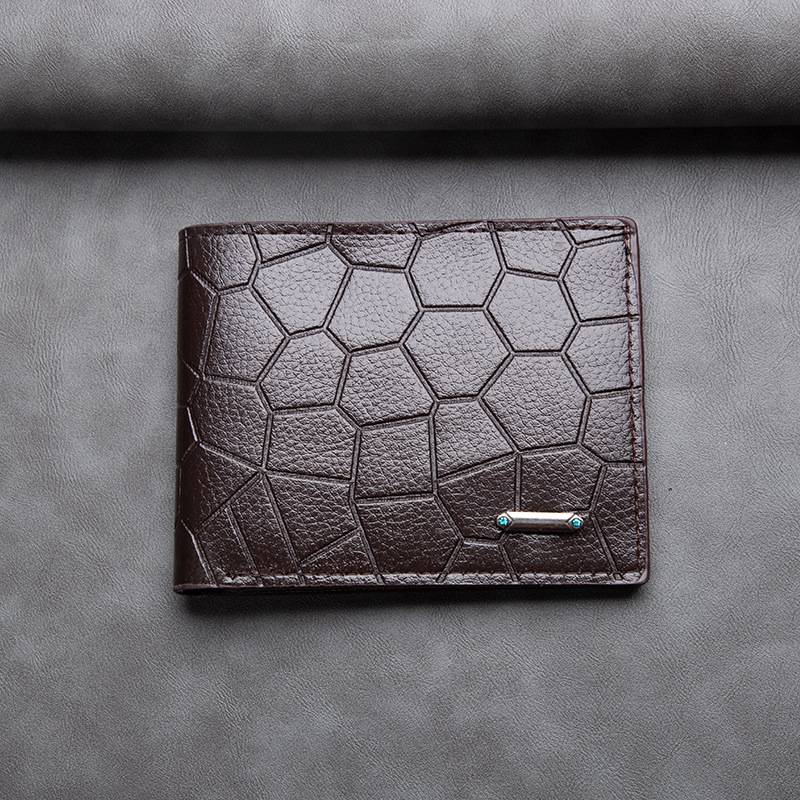 Men's Wallet New Stylish Business Stone Pattern Casual Large Capacity Coin Purse - Fashionable and Functional Money Clip Wallet_voghion.com