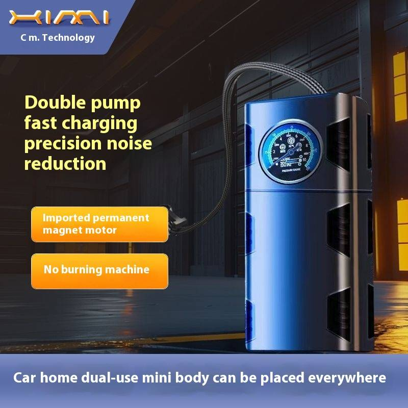 Kabellos Inflatiounspompel fir am Auto ze montéieren, 120W, 45L/min, portabel, kompakt_voghion.com