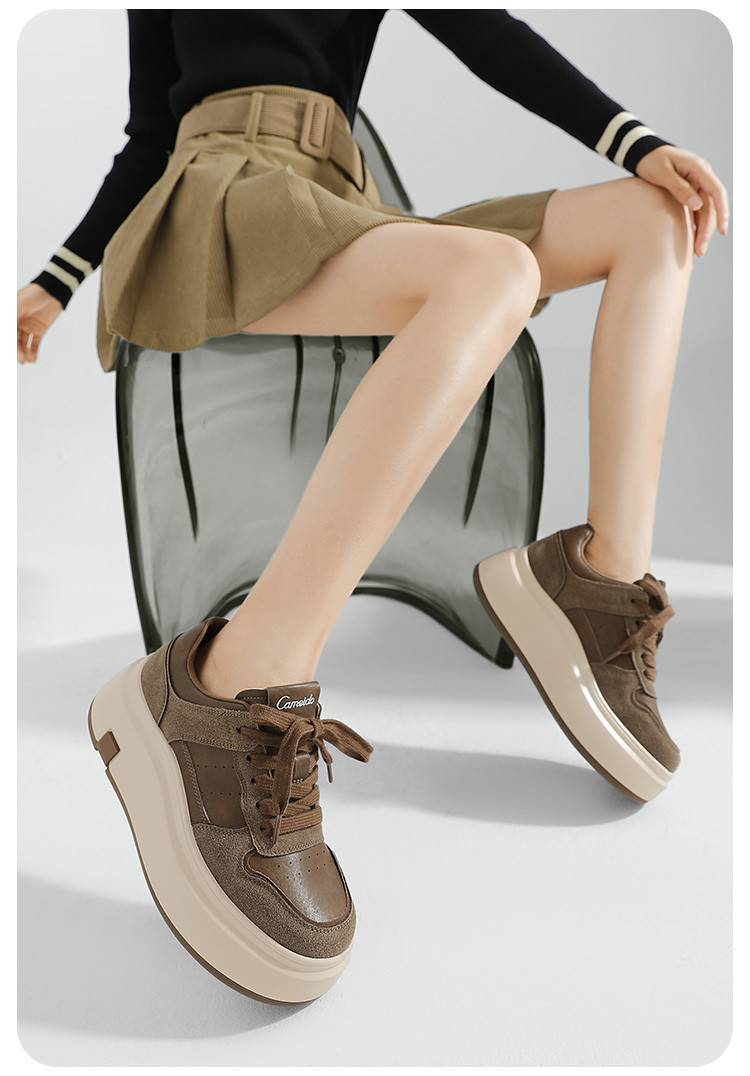 Cameido These are suede casual shoes with a thickened platform sole that can add height or are flat-soled, similar to loafers_voghion.com