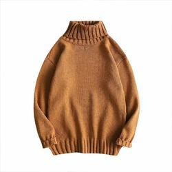 Abbigliamento maschile Autunno e inverno Collo alto Collo mezzo alto Slim Fit Plus Velluto Spesso Caldo Intimo Maglia Base Maglione di lana_voghion.com