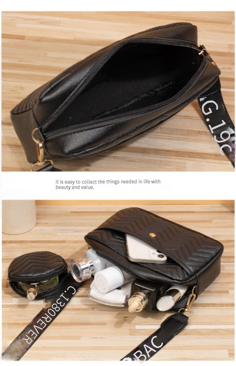 Bolsa feminina com alça estampada para câmera - Bolsa de ombro quadrada fofa para mulheres_voghion.com