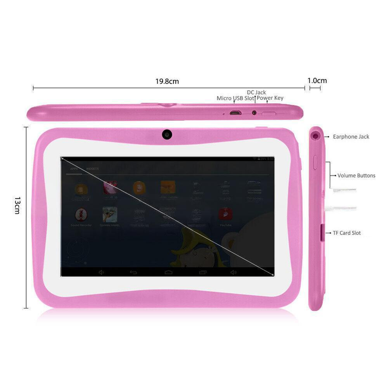 7-inch educatieve kindertablet - 1 GB RAM, 16 GB opslag, wifi, Bluetooth-leer-smartpad, ouderlijk toezicht, oogbescherming, HD-scherm_voghion.com