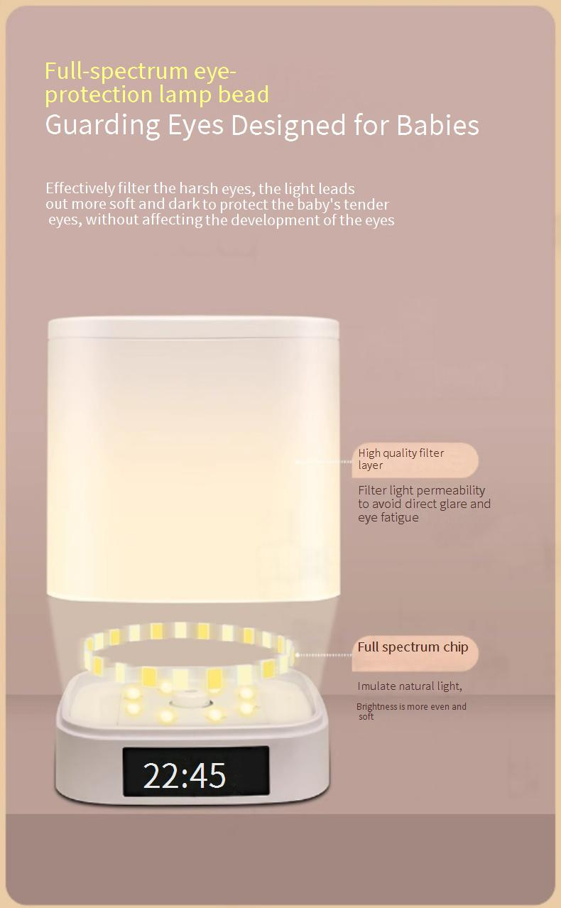 Wiederaufladbares Nachtlicht fürs Schlafzimmer – sanftes Leuchten, augenschonend, perfekt zum Füttern von Babys und Kindern (Touch-Steuerung, 3 Farben, Timerfunktion, USB-Aufladung)_voghion.com