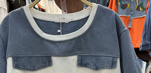 Women's Clothing Short Sleeved Thin Drawstring Splicing Hot Diamond Denim Tops For Women Summer Stylish Wide Leg Pants Two Piece Suit_voghion.com