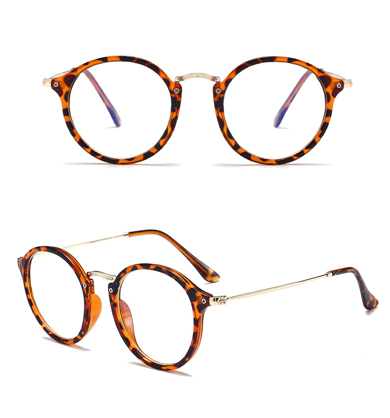 Women's Eyewear Frames Metal Round Frame Flat Glasses Anti Blue Light Glasses Internet Celebrity Student Glasses Frame Can Be Matched With Glasses_voghion.com