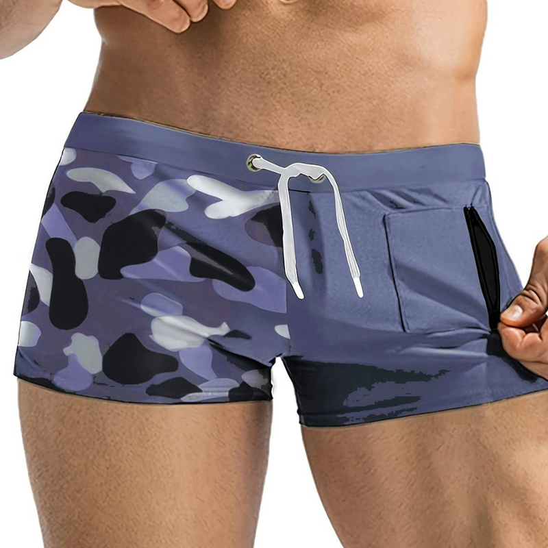 Herrenbekleidung Neue Camouflage Nähte Herren Schwimmen Strand Strumpfhosen Seitlicher Reißverschluss Tether Spot_voghion.com