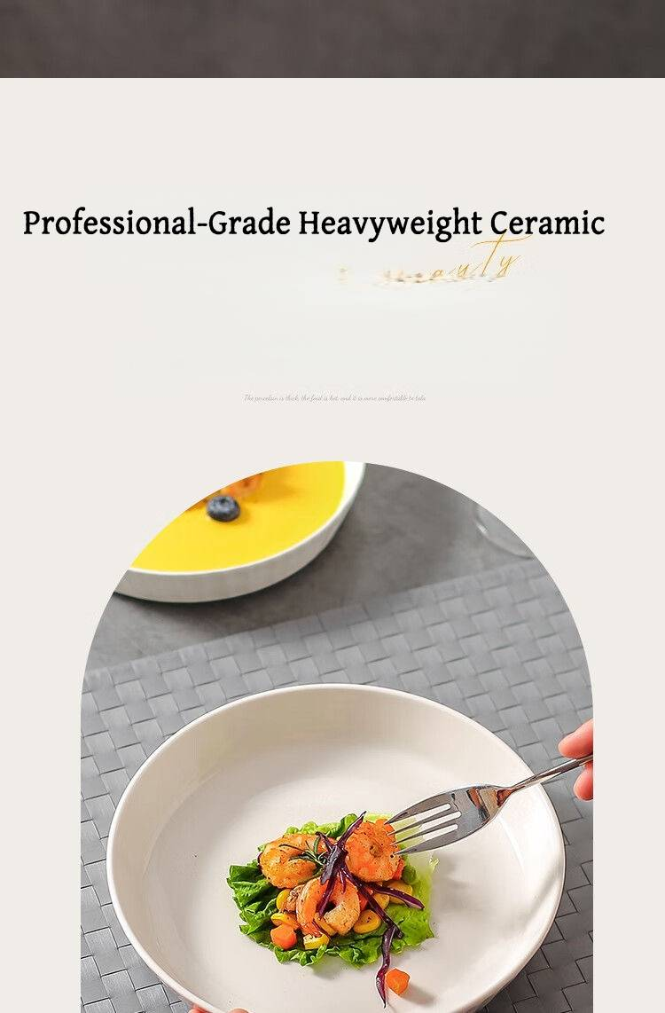 2er-Pack 8,1 Zoll dicke Essteller aus Keramik, skandinavischer Stil, vielseitig verwendbar, Serviergeschirr für Pasta und Obst, leicht zu reinigen, kommerzielle Qualität_voghion.com