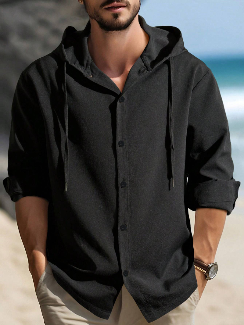 Neues Kapuzen-Sweatshirt mit Knopfleiste für Herren – Hochwertige Baumwollmischung mit modernem Streetwear-Touch_voghion.com