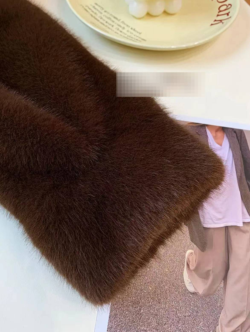 Cappotto in pelliccia sintetica in velluto di visone dorato da donna, con collo alto corto, giacca invernale ecologica in pelliccia sintetica_voghion.com