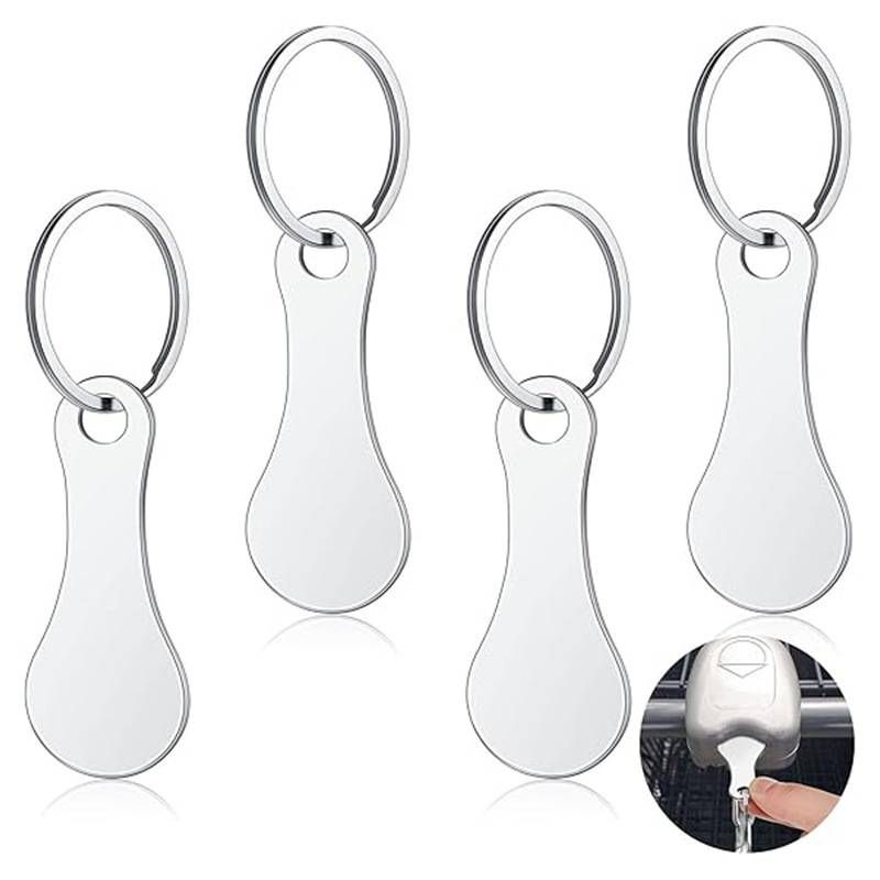 Schlüsselanhänger aus Edelstahl mit Supermarkt-Token – universeller Geschenk-Schlüsselanhänger für Paare, Freunde und Kollegen (mehrfarbige Optionen, robuster Schlüsselhalter aus Metall)_voghion.com