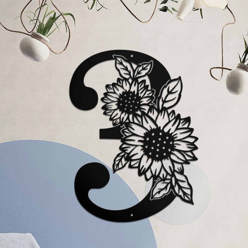 Panneaux numériques en métal, décorations commémoratives suspendues pour l'intérieur et l'extérieur, emblème numérique tournesol fendu, panneau mural décoratif pour porche de ferme_voghion.com