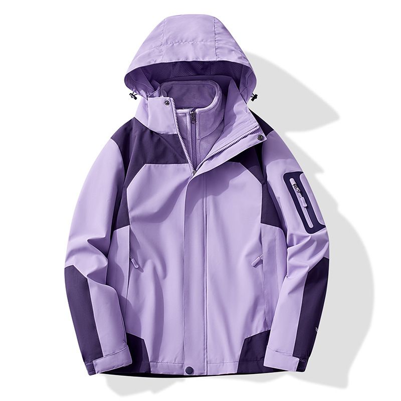 2024 New Women's Outdoor Three-in-One Detachable Windproof Waterproof Trendy Ski Jacket For Men_voghion.com