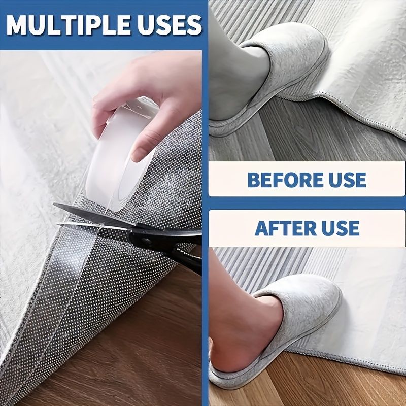 3 rollen sterke dubbelzijdige tape, sterke kleefkracht, herbruikbaar, traceerbaar, multifunctioneel, verwijderbaar, wasbaar, transparante nanotape voor thuis, kantoor en auto._voghion.com