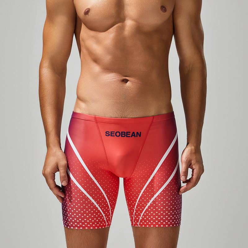 New Swimming Trunks Men's Low Waist Long Boxer Swimming Trunks Comfortable Hot Spring Pants Men's Swimsuit Wholesale_voghion.com