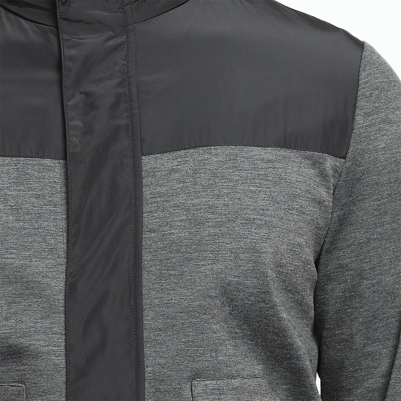 Patchwork décontracté col montant bouton fermeture éclair manteau pour hommes veste pour hommes_voghion.com