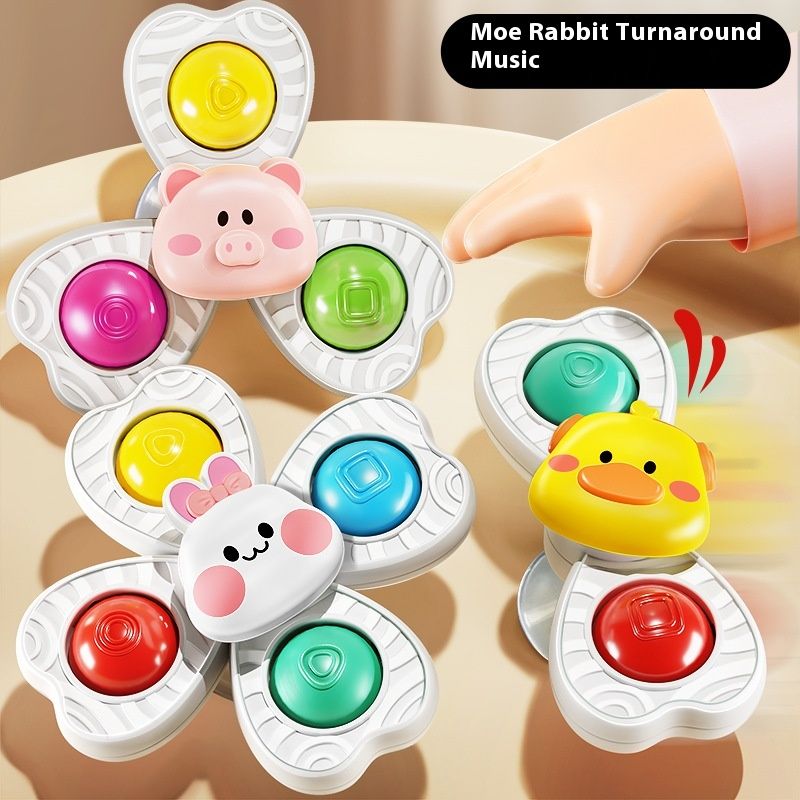 Baby table cartoon suction cup spinning top for children aged 0 to 1 years old, puzzle and early education dining chair_voghion.com