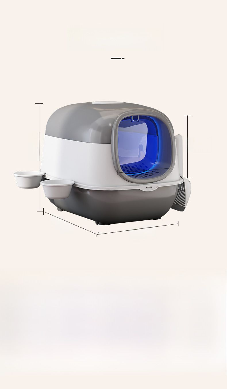Caja de arena para gatos de gran tamaño, totalmente cerrada, plegable, inteligente, con esterilización y desodorante, venta al por mayor_voghion.com