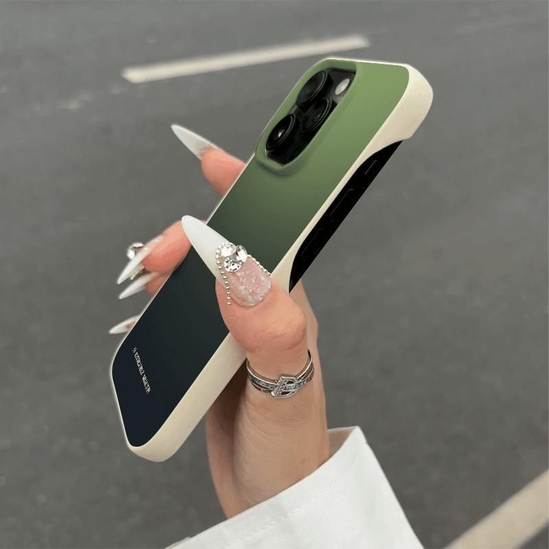 Półpak etui w kolorze gradientowym, ciemnozielonym, do modeli 16 Pro/15, kompatybilne z iPhone'ami 14/12, 13/11, miękkim etui, 8/X_voghion.com