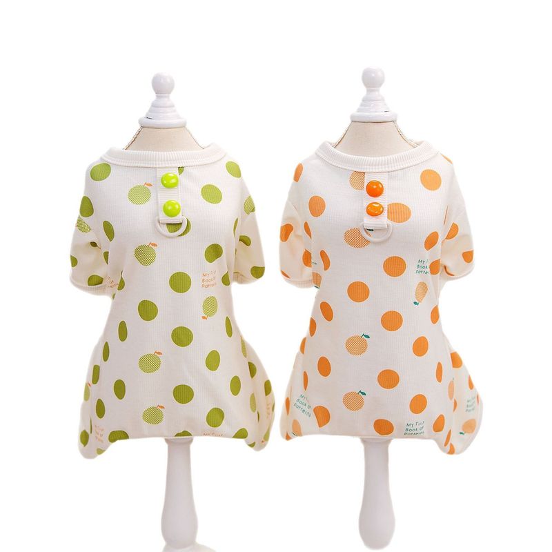 Frischer und einfacher lässiger kleiner Hund, vierbeiniger Haustier-Frühlings- und Sommer-Pyjama, schmutzabweisende Welpenkleidung_voghion.com