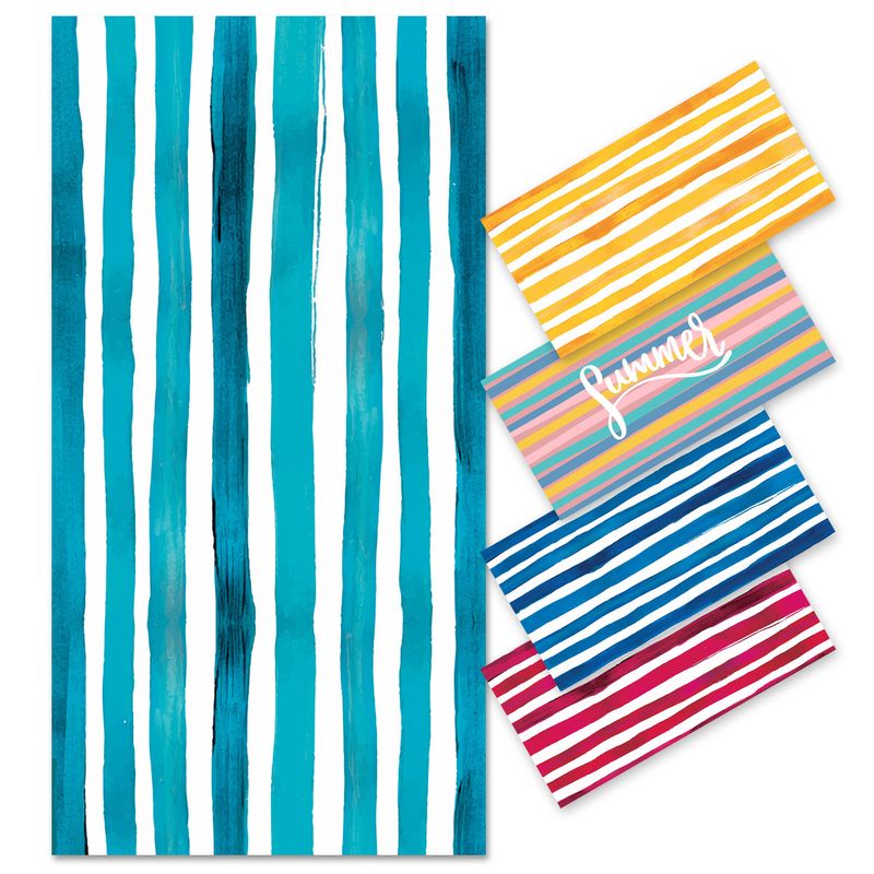 Fashionable striped series double-sided velvet beach towel, ultra-fine fiber towel, printed bath towel_voghion.com