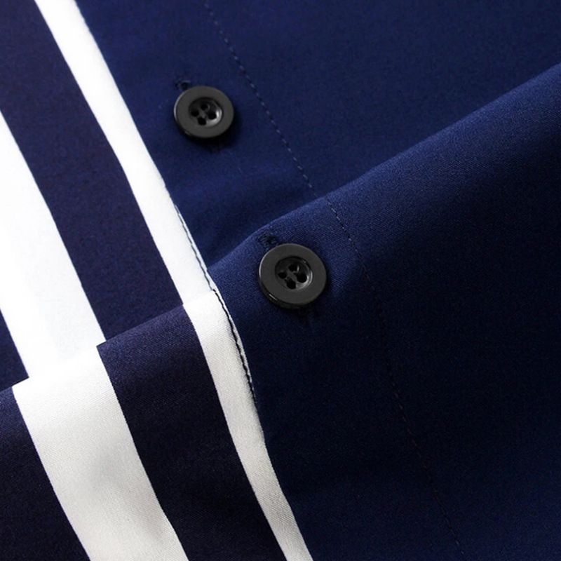Camicia a righe con cuciture hawaiane, da uomo, estiva, nuova, casual, a maniche corte, con risvolto_voghion.com