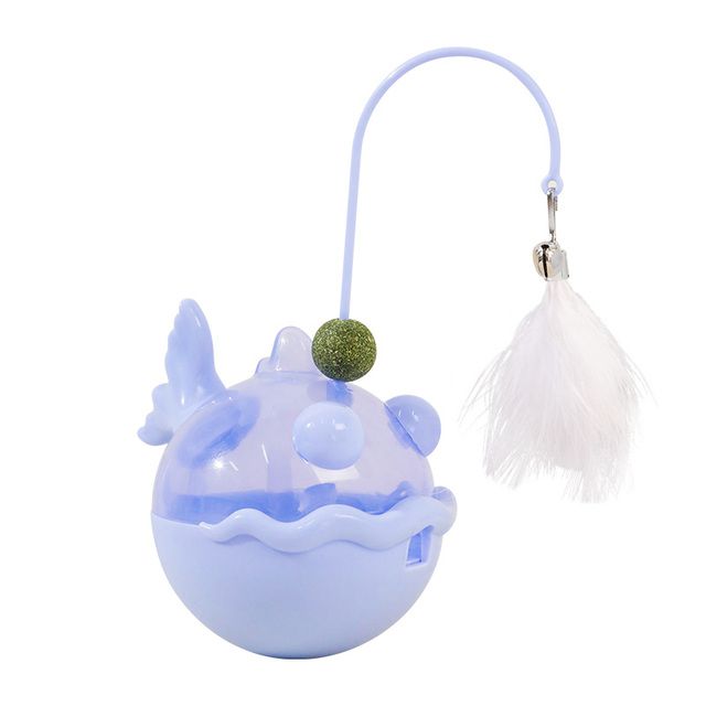 Realizzato in erba gatta, giocattolo interattivo con piume, giocattolo per gatti semovente, mangiatoia per cani e gatti di PawParty Store_voghion.com