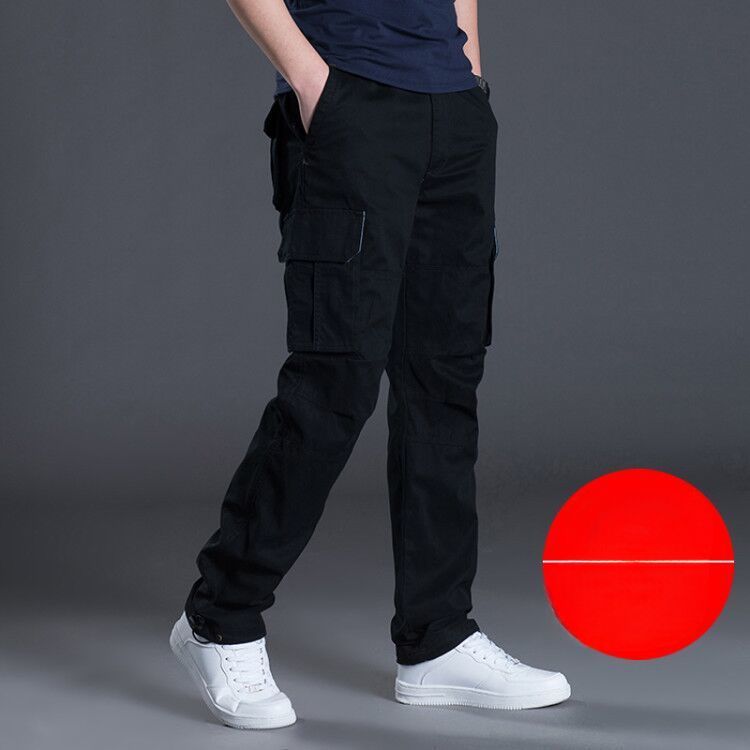 Workwear Pants Men's Casual Workwear Durable Work Pants Straight-Leg Loose-Fit Spring/Fall Casual Pants Multi-Pocket_voghion.com