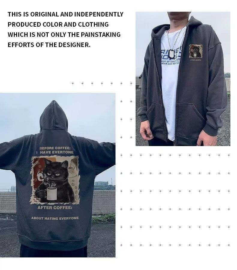 Cardigan oversize ampio e retrò con cappuccio da uomo e pile_voghion.com