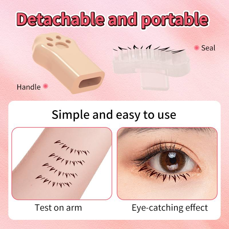 Eyelash Stamp Lower Eyelash Stamp, False Eyelashes Silicone Stamp Eyelashes Prints Reusable Bottom Eye Lashes Natural Looking For Easy Makeup Quick_voghion.com