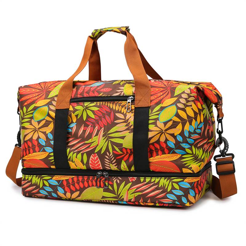 2024 New Bag Collection, European and American Fashion Trendy Resort-Style Spliced Print Large Capacity Travel Bag_voghion.com