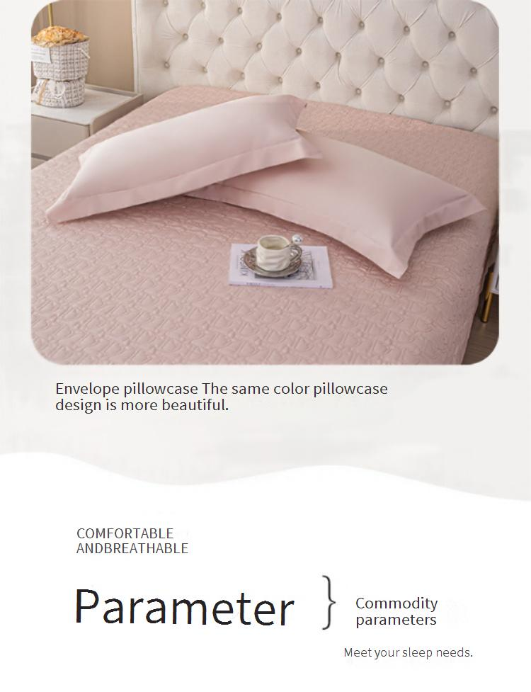 100 Count High End Cotton Silk Bed Cover Three Piece Set For All Seasons Non Slip Quilted Cotton Bed Sheet Single Piece_voghion.com