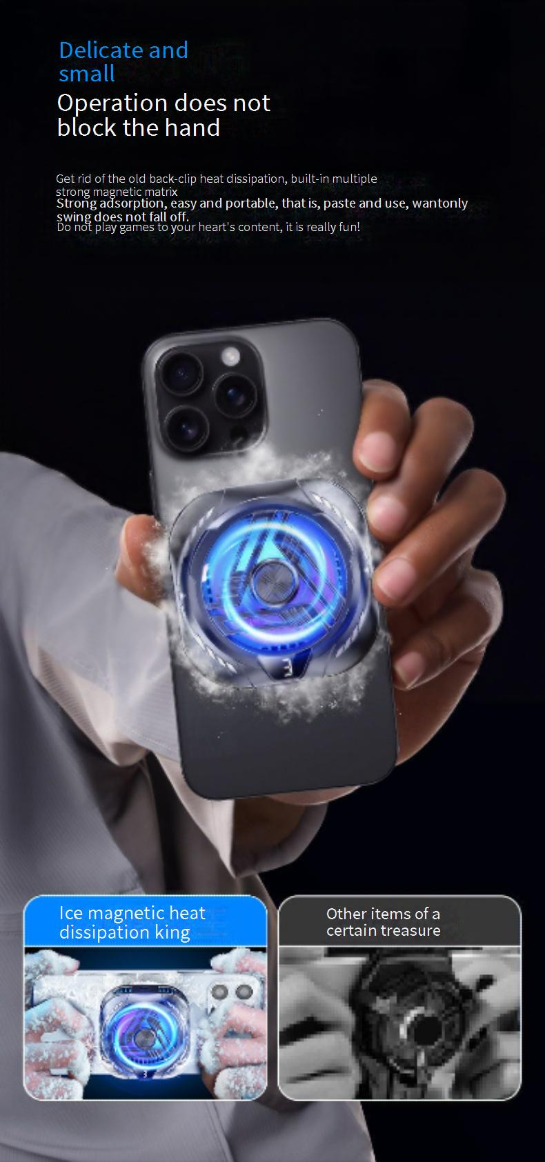 Halbleiter-Telefonkühler für Spiele – Aufsteckbarer Kühllüfter (4 °C – 25 °C, einstellbar ≤ 20 dB)_voghion.com