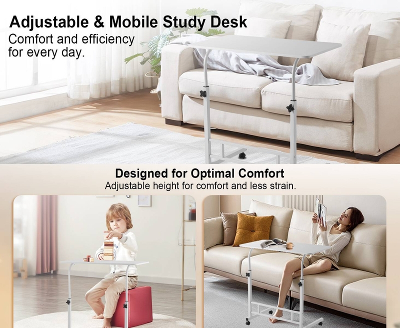 Verstellbarer Stehtisch, 26,4"-34,7", ergonomisch, mobil mit Universalrädern, robust, für Zuhause und Büro_voghion.com