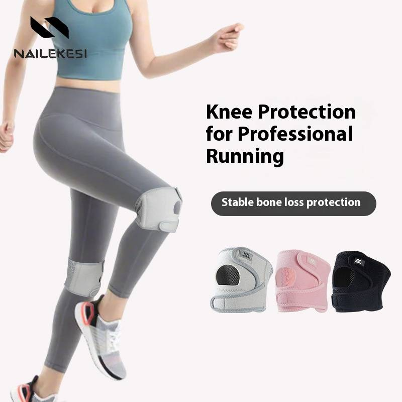 Ginocchiera professionale leggera per escursionismo, corsa e sport – Cuscinetto in silicone e supporto a molla – Donna e uomo (grigio/nero/rosa, confezione singola)_voghion.com