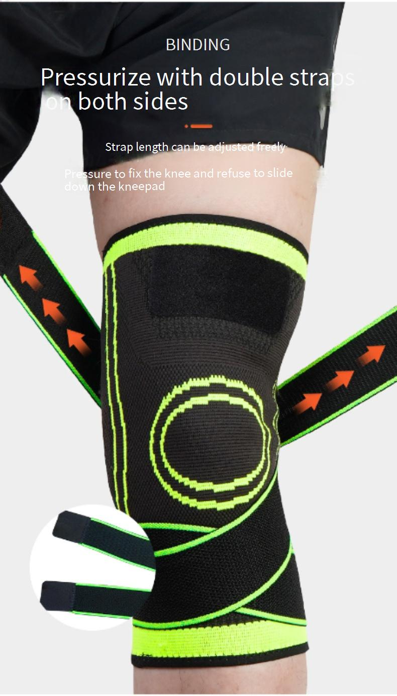 Professional Compression Knee Brace With Dual Straps – Breathable Nylon Support For Basketball, Hiking & Running (3 Colors, 3 Sizes, Single-Pack)_voghion.com