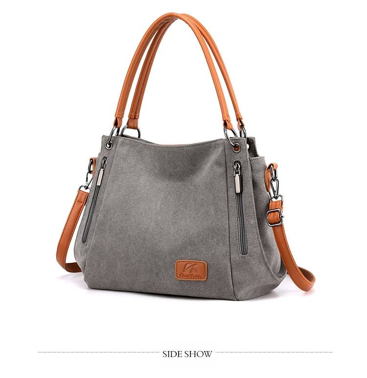 Simple Cloth Bag Canvas Bag New Style Student Art Crossbody Large Capacity Women's Bag Canvas Bag Women's Shoulder Bag_voghion.com
