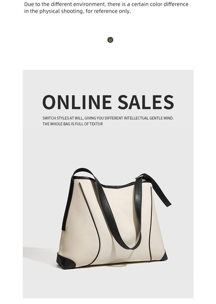 Trendy Shoulder Tote Bag For Women - Casual Canvas Crossbody Hobo Bag With Magnetic Closure, Spacious Interior & Stylish Stitching Details_voghion.com
