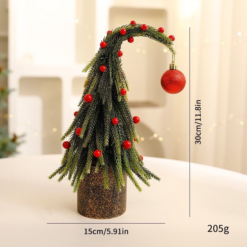Christmas New Crooked Neck Tree Ornaments DIY Decoration Elbow Tree Potted Ornaments_voghion.com