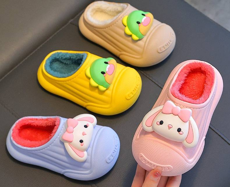 Pantofole invernali per bambini - Pantofole da casa antiscivolo, calde e foderate in pile per bambini e bambine, resistenti all'acqua e calde, pantofole unisex per bambini piccoli_voghion.com