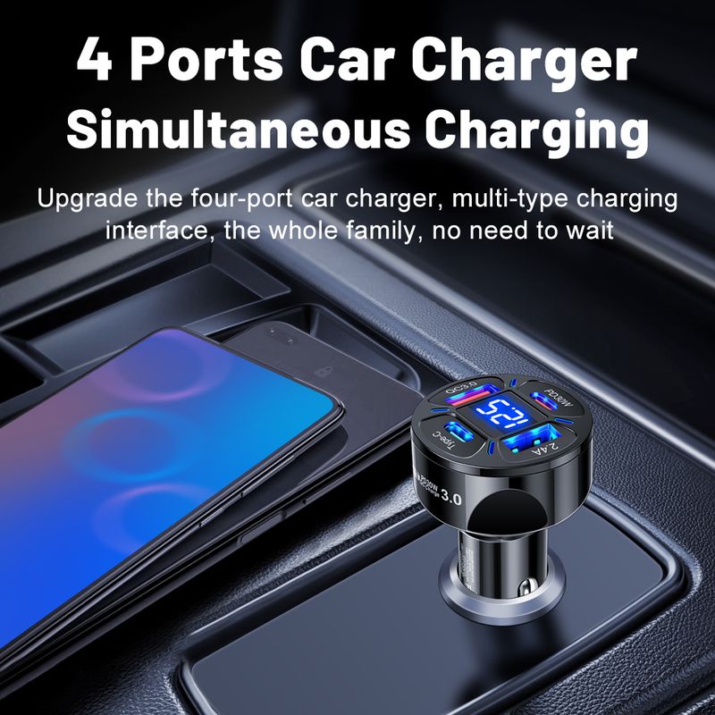 100W Typ C Digital Display Auto USB Schnelle Handy Lade Adapter Für IPhone Xiaomi Huawei Samsung Ladegerät_voghion.com