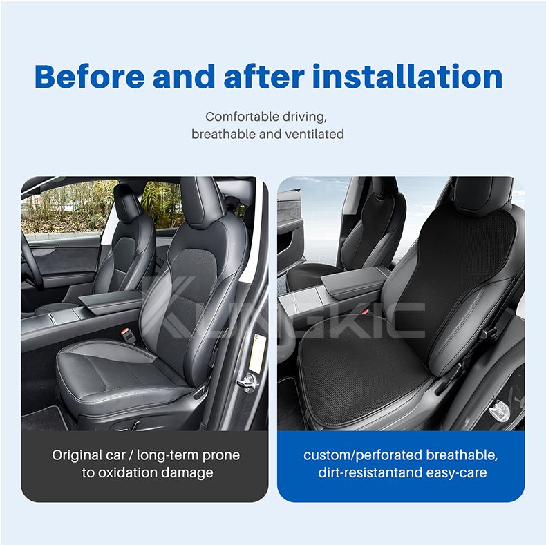 Voor Tesla Model Y Juniper Modely 2025 2026 Ice Silk Autostoelkussenmatten Ademend All Season Pad Protector Cover_voghion.com