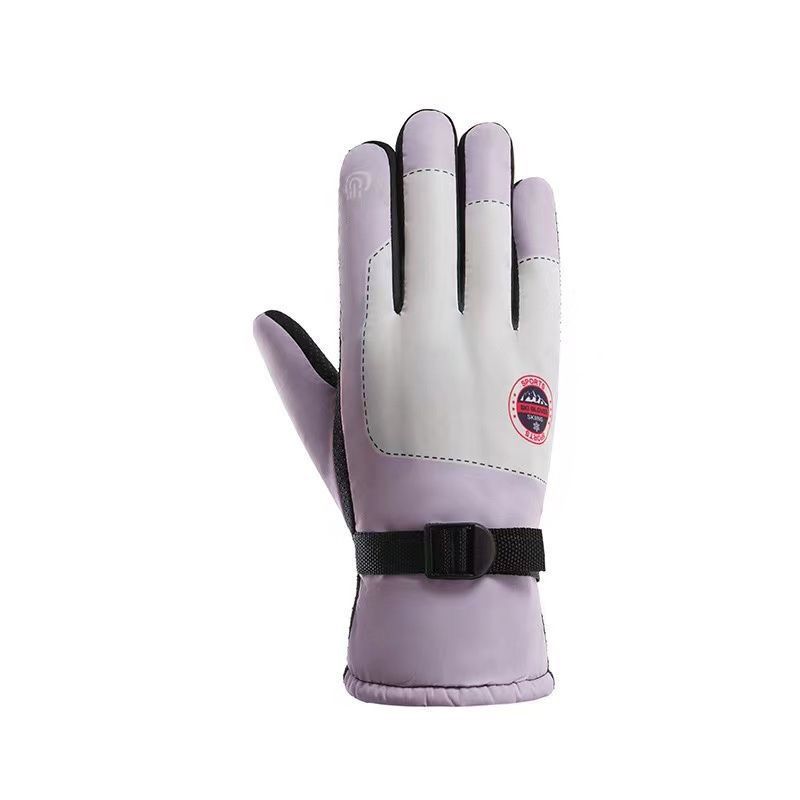 Guanti da sci antivento e antispruzzo con etichetta rotonda per uomo e donna, calore invernale, velluto spesso, impermeabili, antifreddo,_voghion.com