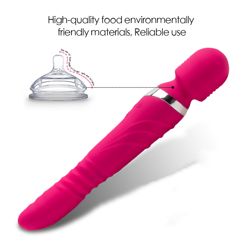 Rotierender, beheizter 360°-Doppelvibrator für Frauen, Klitoris-Stimulator, G-Punkt, großer Dildo, Vibrator für Frauen_voghion.com