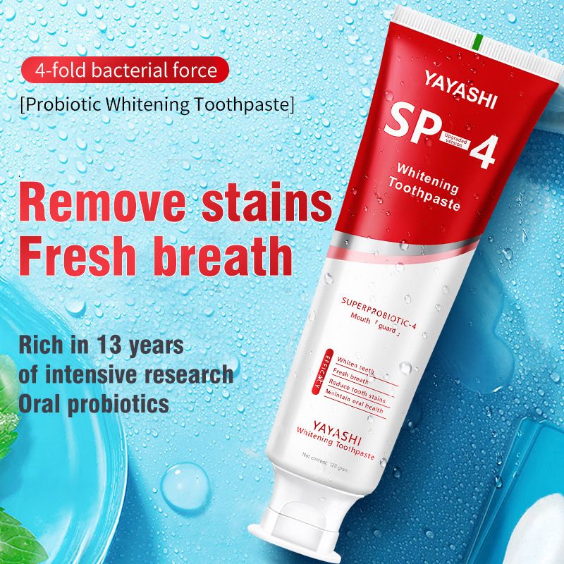 YAYASHI English SP-4 Probiotic Toothpaste, Whitening Teeth, Refreshing Breath, 120g, Foshan Universal_voghion.com