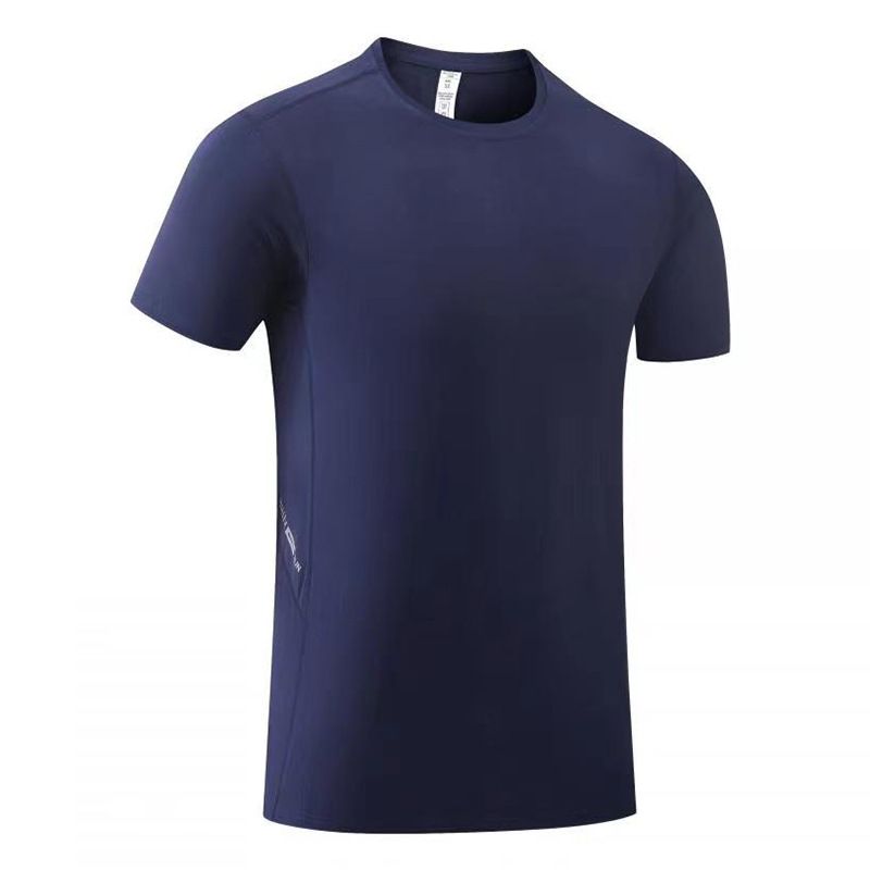 T-shirt de sport d'été à manches courtes et col rond pour homme, séchage rapide, respirant et absorbant la transpiration._voghion.com