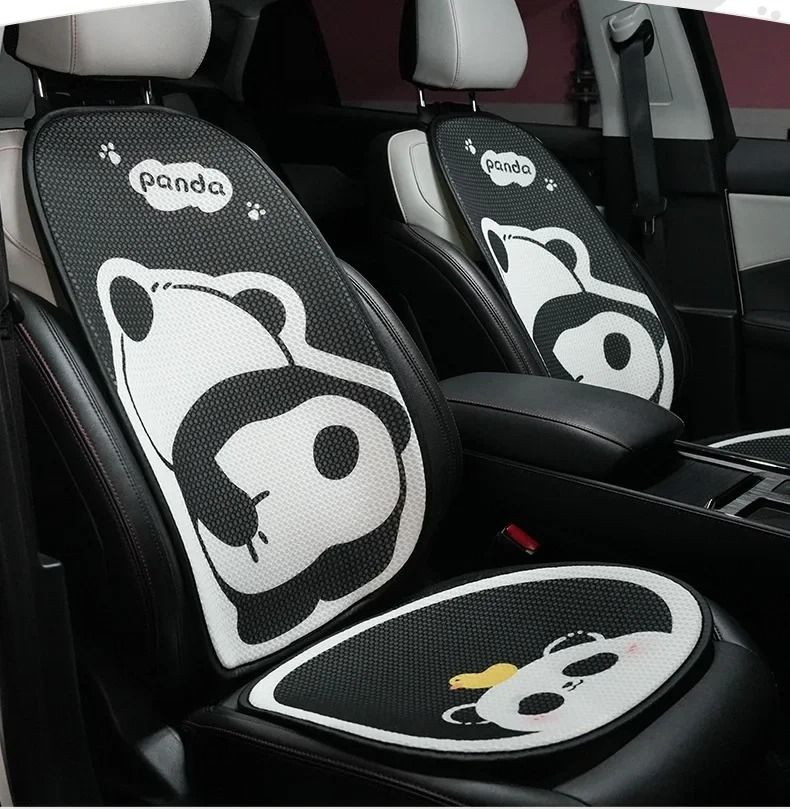 Cartoon Protector Universele 5-zits IJs Zijden Kussen Leuke Accessoires Panda Autostoelhoezen Complete Set_voghion.com