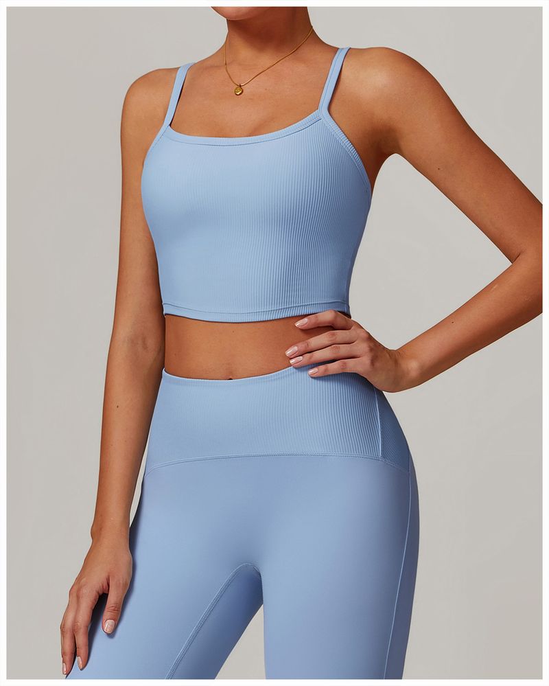 Zechuang Leisure Back Yoga Vest with Chest Cushion Tight Exercise Speed Drying Fitness Shockproof Top 8889_voghion.com